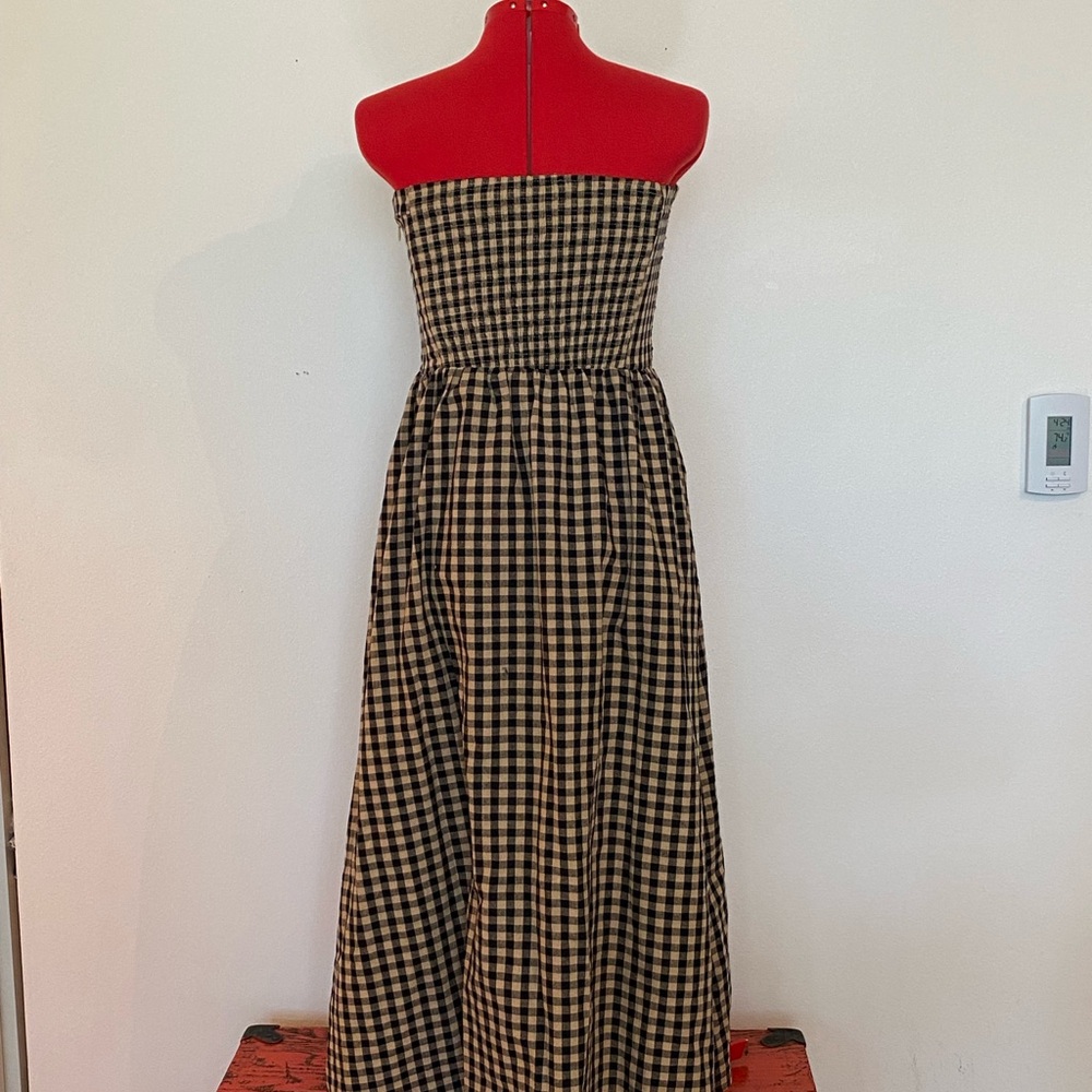 DISSH Elm Checkered Black Cream Strapless Dress in US 6 - Picture 7 of 10
